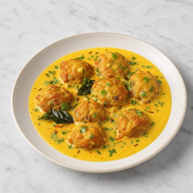 Kadhi Pakoda Curry (Vegetables Pakora in Curry) Catering.