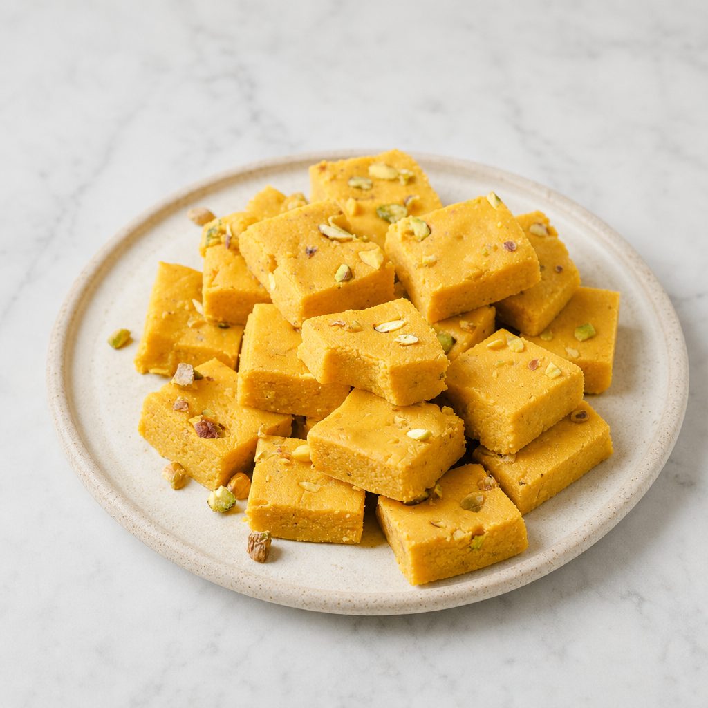 Mango Lassi BURFI 1 LB  * NEW Sweet Item *.