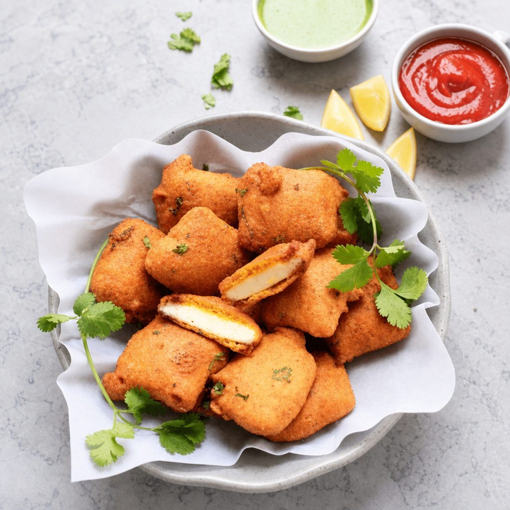 Paneer Pakora (Fried Indian Cheese).
