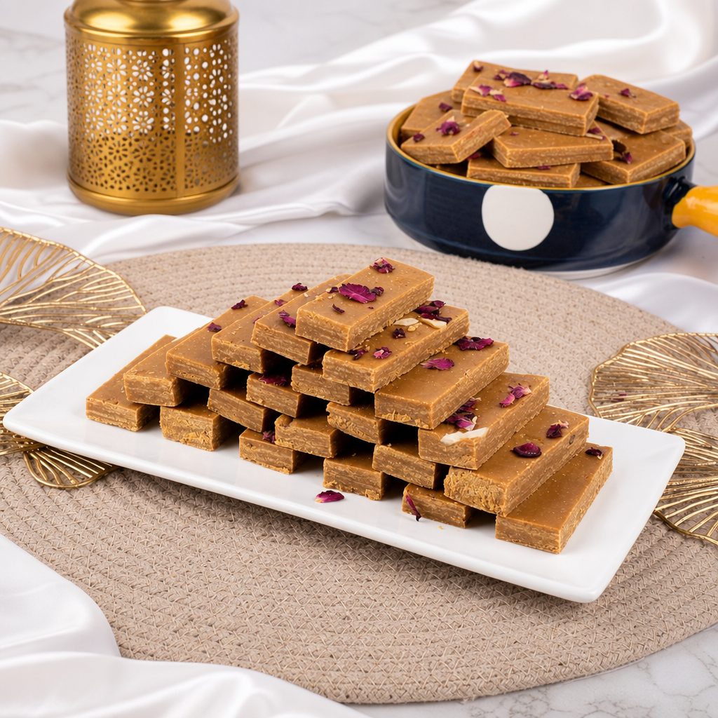 Khoya Roasted Burfi 1 LB * Roasted *.