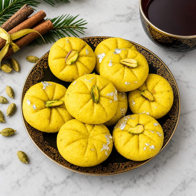 Kesar Khoya Peda BOX 1 LB (Saffron) * Soft Creamy *.