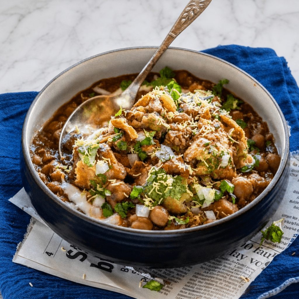 Paneer Pakora Chaat (Traditional Street Food).