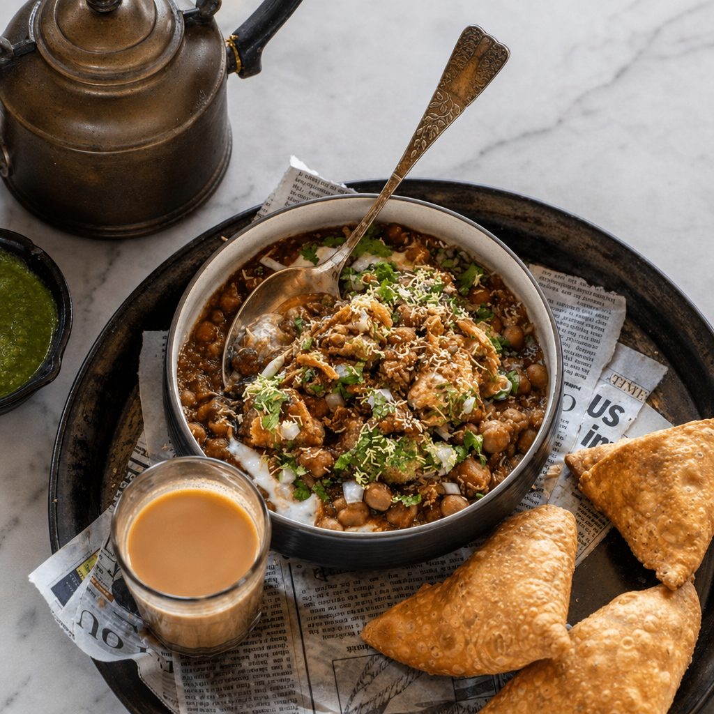 Punjabi Samosa Chaat.