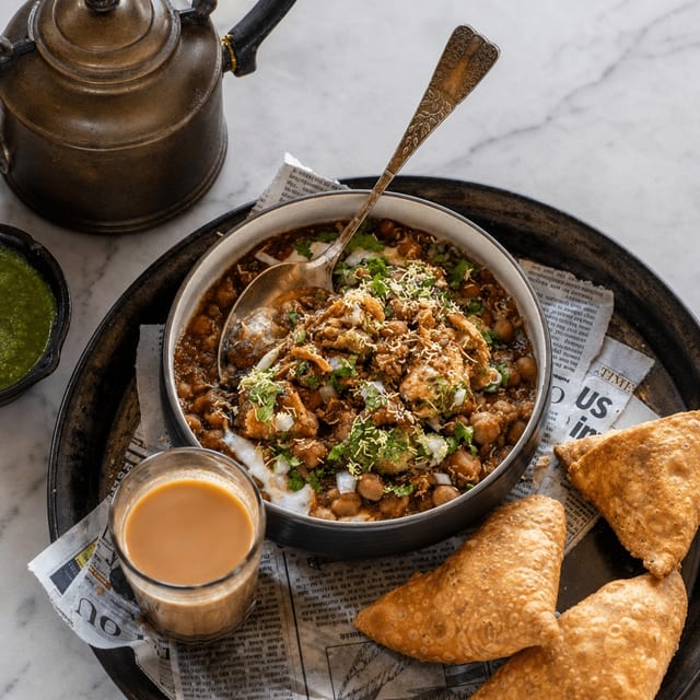 Punjabi Samosa Chaat.