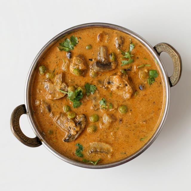 Mushroom Mutter (Mushroom and Green Peas).