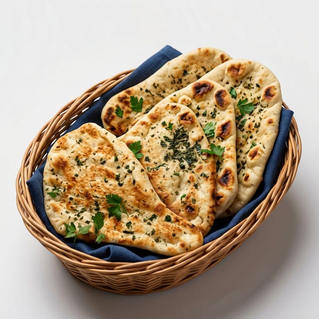 Bread: Naan (White Flour) | Roti (Whole Wheat).