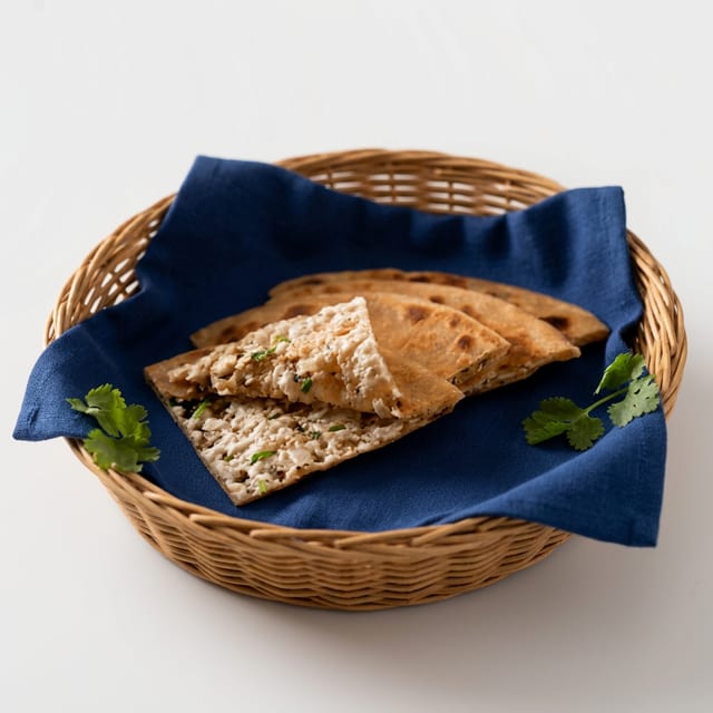 Paratha and Culcha (Tandoori-stuffed Bread and Leavened Bread).