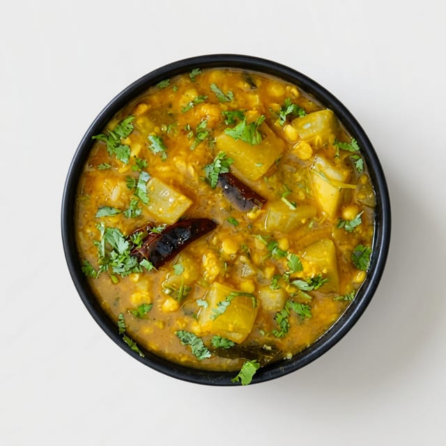 Lauki Chana Dal (Squash and Lentils).