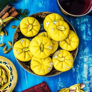 Kesar Khoya Peda BOX 1 LB ( Saffron ) * Soft Creamy *